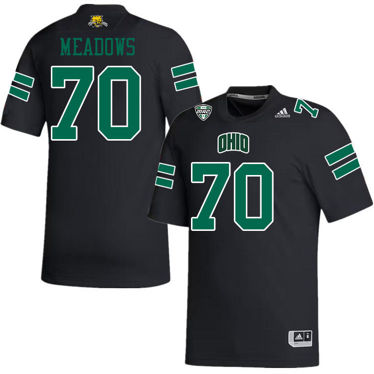 Ohio Bobcats #70 Brennan Meadows College Football Jerseys Stitched-Black